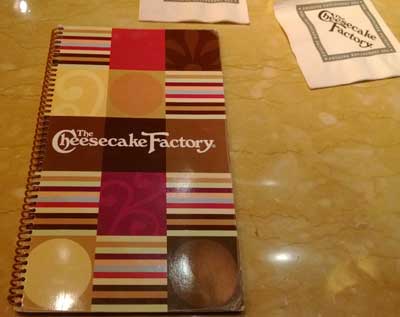 Introducing The Cheesecake Factory Menu! Introducing The Cheesecake Factory Menu!