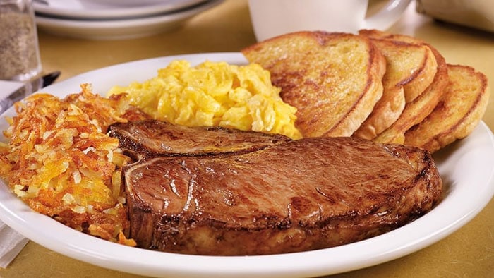 T-Bone Steak and eggs