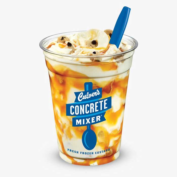 Salted Caramel Concrete Mixer made with Cookie Dough